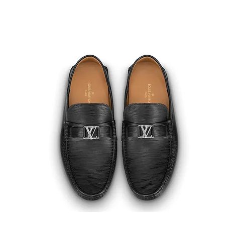 Giày Nam Louis Vuitton LV Hockenheim Black Epi Leather Moccasin