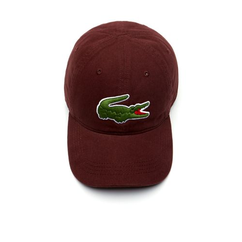 Mũ Lacoste Men's Big Croc Gabardine Cap Red-Brown-3