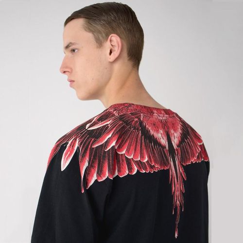 Áo Phông Đen Marcelo Burlon Red Ghost Wings T-Shirt Size L-3
