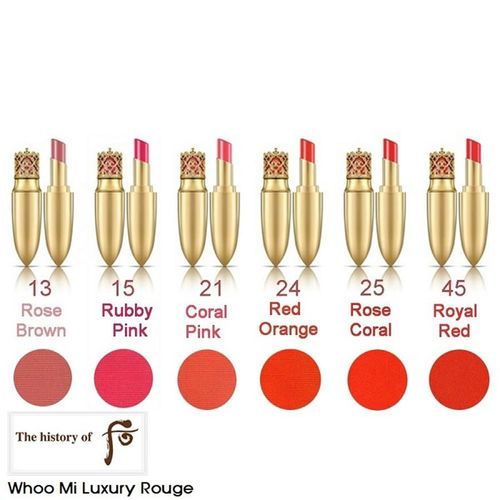 Son Môi Cao Cấp Whoo Mi Luxury Lip Rouge - Cải Thiện Nếp Nhăn, Sắc Son Rực Rỡ #15 Ruby Pink-2