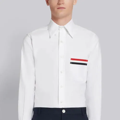Áo Sơ Mi Thom Browne Grosgrain Pocket Trim Oxford Shirt Size M