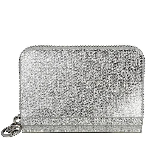 Ví Michael Kors MK Barbara Zip Around Metallic Coin Case- Silver - Túi xách - Vua Hàng Hiệu