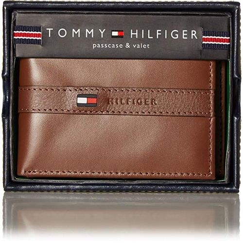 Ví Nam Tommy Hilfiger Men's Leather Wallet - Thin Sleek Casual Bifold Light Tan-3