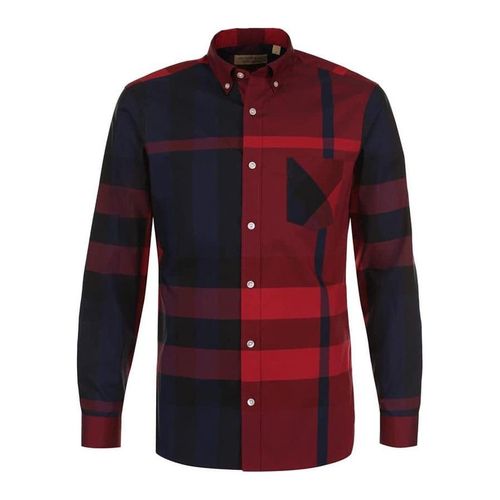 Áo Sơ Mi Burberry London England Long Sleeve Check Cotton Shirt Red