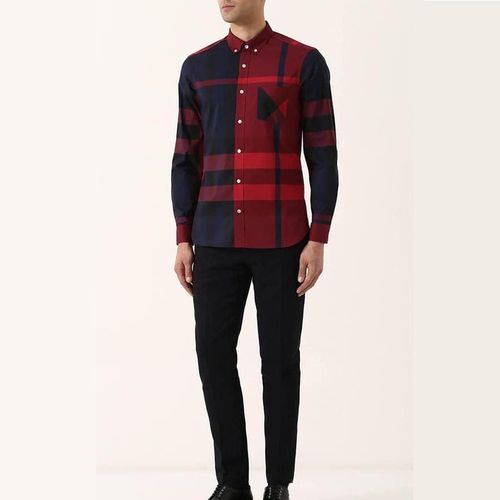 Áo Sơ Mi Burberry London England Long Sleeve Check Cotton Shirt Red-3