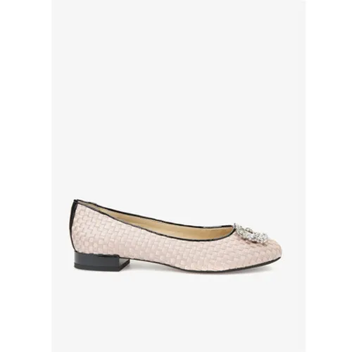 Giày Búp Bê Geox D WISTREY D Màu Vàng Hồng Phối Viền Đen Size 36