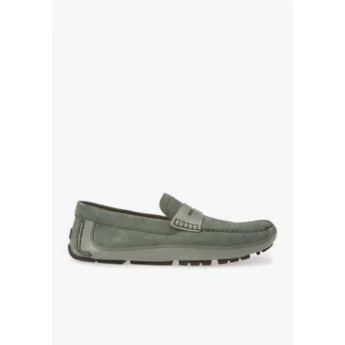 Giày Nam Geox U MELBOURNE A SUEDE+SMO.LEA Màu Xanh Rêu Size 42