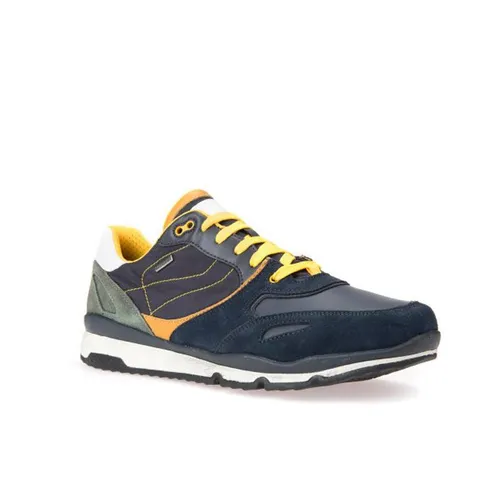Giày Nam Geox U SANDFORD B ABX A SUEDE+NYL Màu Xanh Tím Than Phối Vàng Size 43