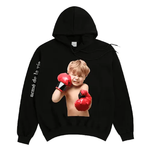 Acmé De La Vie 100% Cotton Hàn Quốc Có sẵn - Áo Hoodie Acmé De La Vie ADLV Baby Face Boxing Màu Đen - Vua Hàng Hiệu