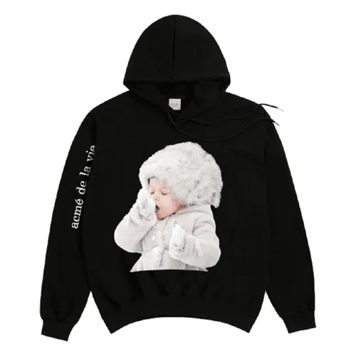 Áo Hoodie Acmé De La Vie ADLV Baby Face Snow Màu Đen - Thời trang - Vua Hàng Hiệu