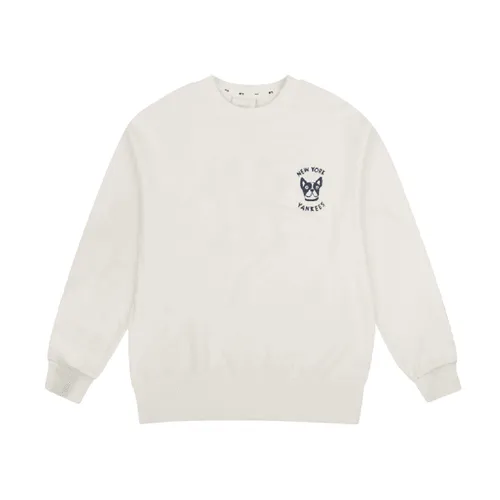Áo Nỉ Sweater MLB New York Yankess Bark Big Logo Overfit Sweatshit In White Màu Trắng