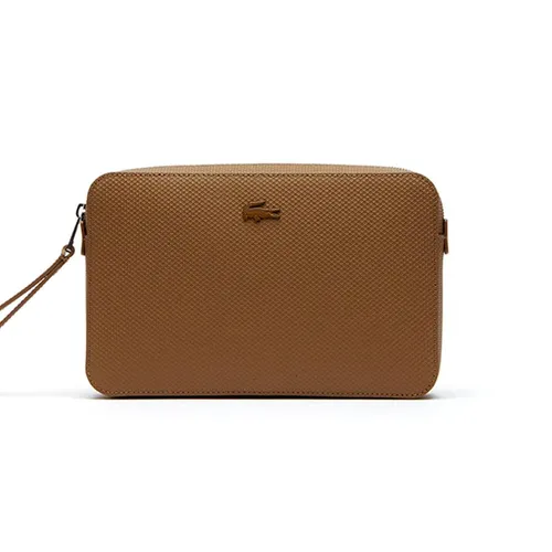 Túi Lacoste Men's Chantaco Piqué Leather Zip Pouch Brown