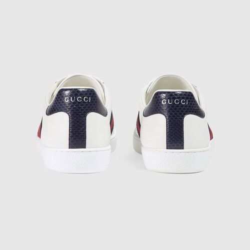 Giày Sneaker Gucci Men's Ace Leather Màu Trắng Size 40-2