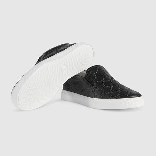 Giày Men's Gucci Signature Slip-On Sneaker Màu Đen Size 40.5-4