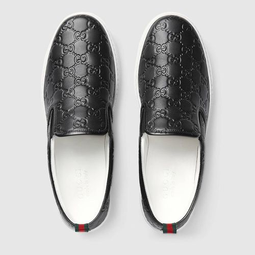 Giày Men's Gucci Signature Slip-On Sneaker Màu Đen Size 40.5-5
