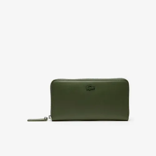 Ví Lacoste Women's L.12.12 Leather 8 Card Zip Wallet Green