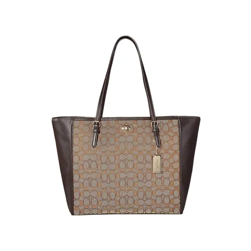 Túi Tote Coach Turnlock Tote In Signature Jacquard Khaki