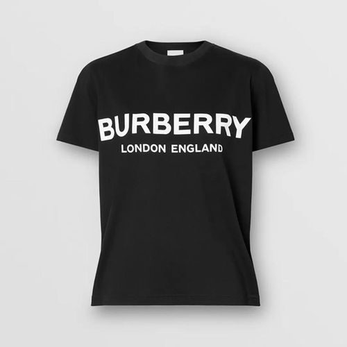 Áo Phông Burberry Logo Print Cotton T-shirt Màu Đen Size XS