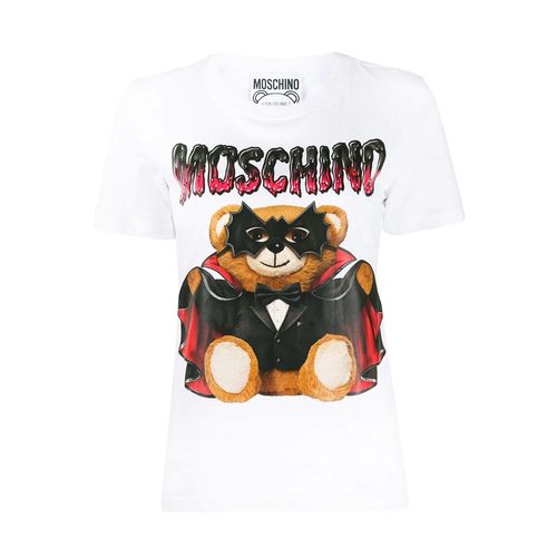 Áo Phông Moschino Bat Teddy Bear Print T-Shirt Màu Trắng-1