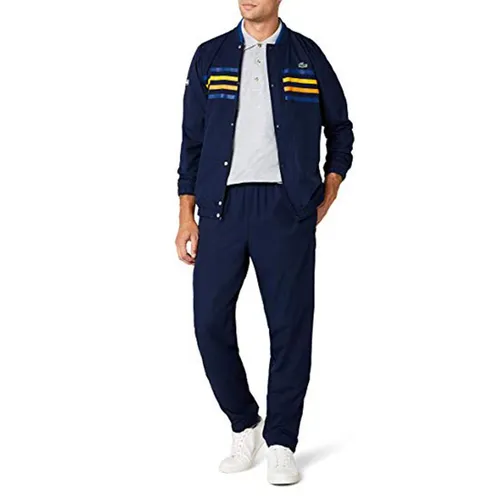Bộ Quần Áo Gió Nam Lacoste WH 3140 00 PY4 Sport Colored Bands Tennis Tracksuit Navy Size US L