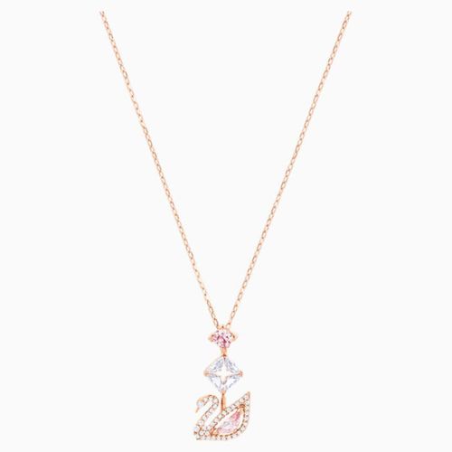 Dây Chuyền Swarovski Dazzling Swan Y Necklace Multi-Colored Rose-Gold Tone Plated 5473024-3