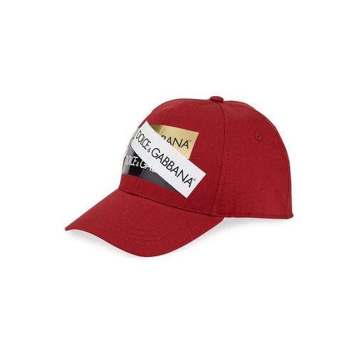 Mũ Dolce & Gabbana D&G Men's Baseball Cap With Shiny Logo Tape In Red-1