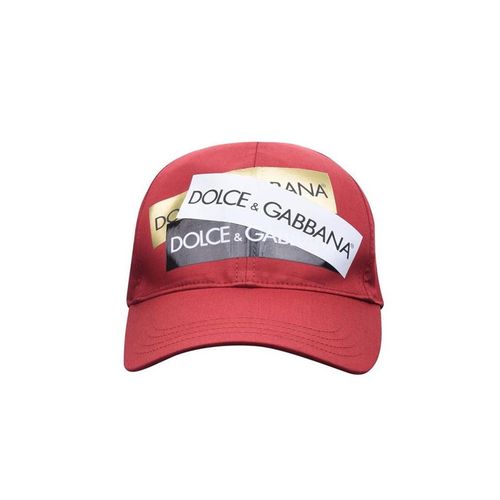 Mũ Dolce & Gabbana D&G Men's Baseball Cap With Shiny Logo Tape In Red-3