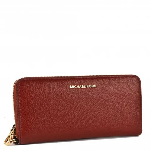 Ví Michael Kors MK Jet Set Brandy Pebbled Leather Continental Wristlet Màu Đỏ
