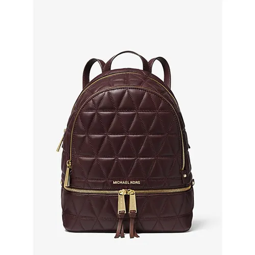 Túi xách - Balo Michael Kors MK Rhea Medium Quilted Leather Backpack Màu Nâu Tím - Vua Hàng Hiệu