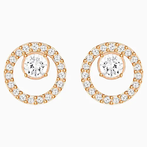 Khuyên Tai Swarovski Creativity Circle Pierced Earrings, White, Rose-Gold Tone Plated 5199827 - Trang sức - Vua Hàng Hiệu