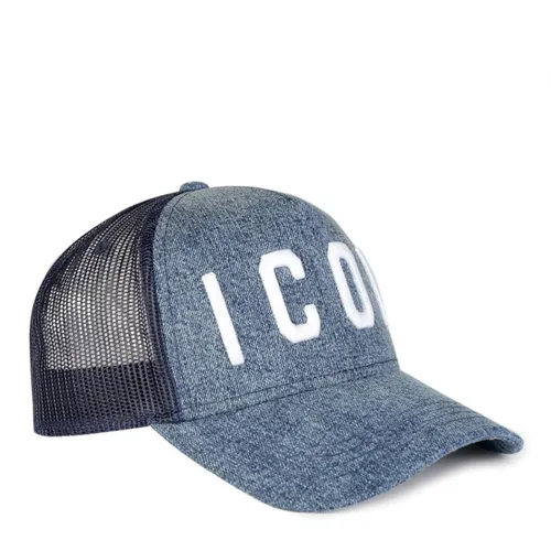Mũ nón DSquared2 Nam Mũ lưỡi trai Cotton - Mũ DSquared2 Icon Baseball Cap Denim Màu Xanh Bạc - Vua Hàng Hiệu