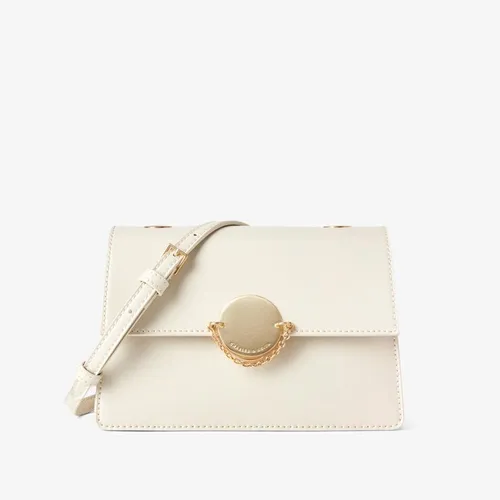 Túi Đeo Chéo Nữ Charles & Keith CNK Croc-Effect Chain Link Crossbody Bag 80270441-1 Màu Trắng