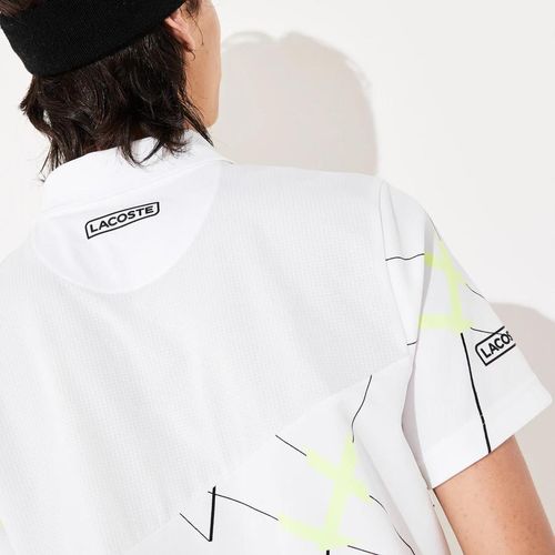 Áo  Lacoste Men's Sport Graphic Print Breathable Piqué Tennis Polo Shirt Size S-4