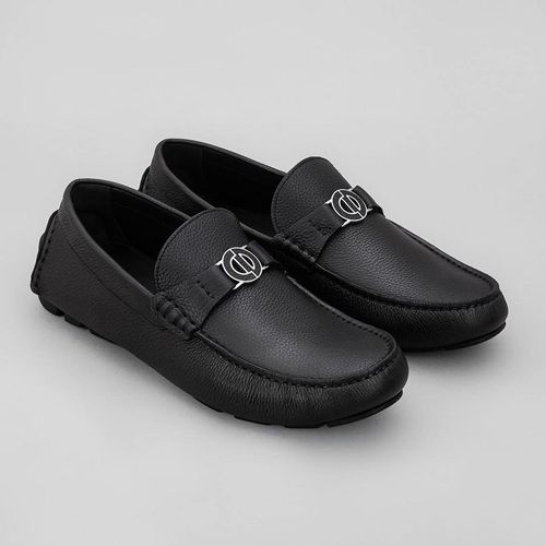 Giày Lười Nam Dior Black Calfskin Mocasin Màu Đen