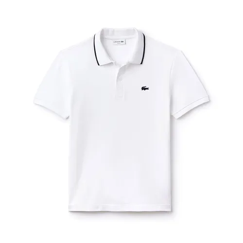 Áo Phông Lacoste Slim Fit Piped Neck Stretch Pima Cotton Polo Màu Trắng Size XS