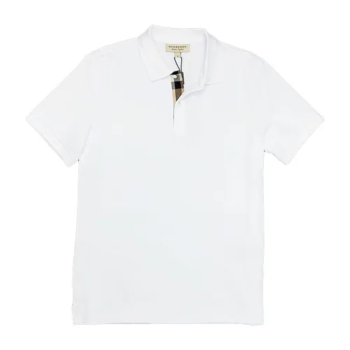 Áo Polo Burberry London England Cotton Short Sleeve Polo Shirt Màu Trắng Size XS