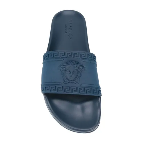 Dép Versace Palazzo Medusa Pool Slides Màu Xanh Blue
