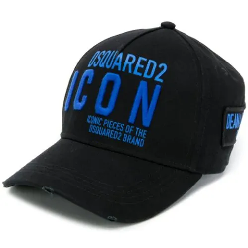 Mũ Dsquared2 Embroidered Baseball Cap Màu Đen Chữ Xanh