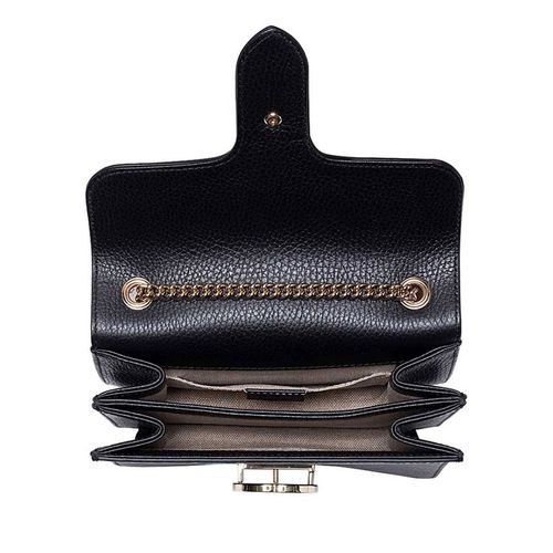 Túi Đeo Chéo Gucci Interlocking Leather Chain Crossbody Black Màu Đen-4