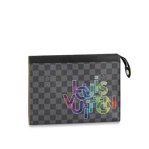 Túi Nam Louis Vuitton LV N60307 Pochette Voyage Clutch Màu Đen Xám