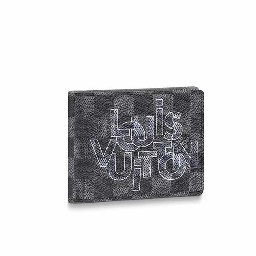 Ví Nam Louis Vuitton LV N60303 Multiple Wallet Màu Xám Đen-1