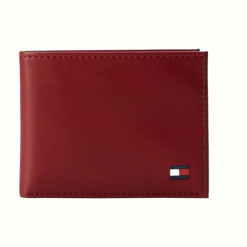 Ví Nam Tommy Hilfiger Men's Leather Dore Passcase Billfold Wallet Màu Đỏ - 31TL22X046
