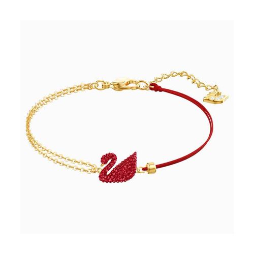 Vòng Đeo Tay Swarovski Iconic Swan Bracelet, Red, Gold-Tone Plated-1