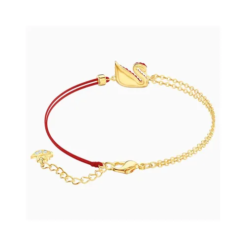 Vòng Đeo Tay Swarovski Iconic Swan Bracelet, Red, Gold-Tone Plated - Trang sức - Vua Hàng Hiệu