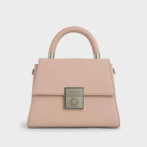 Túi Nữ Charles & Keith  CNK Trapeze Top Handle Bag Màu Hồng