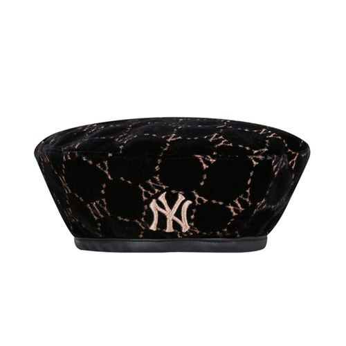 Mũ MLB Monogram Velvet Beret New York Yankees 32CPVG011-50L Màu Đen-1