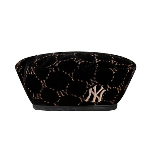 Mũ MLB Monogram Velvet Beret New York Yankees 32CPVG011-50L Màu Đen-6