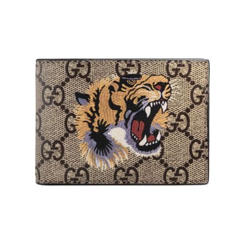 Ví Gucci Tiger Print GG Supreme Wallet Màu Nâu
