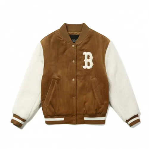 Áo Khoác MLB Women's Fleece Sleeve Baseball Jumper Boston Red Sox Màu Nâu Size S - Thời trang - Vua Hàng Hiệu