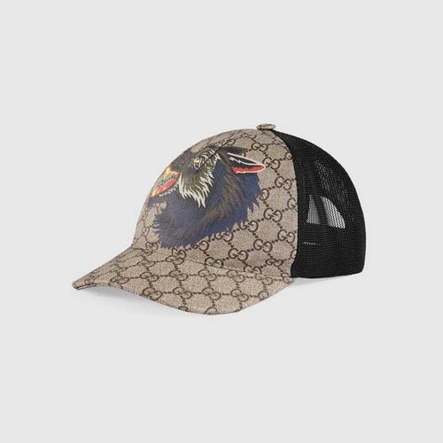 Mũ Gucci GG Supreme Wolf Baseball Hat Hình Sói-1